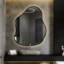 Lustro o organicznym kształcie w ramie z podświetleniem - STONE W RAMIE LED